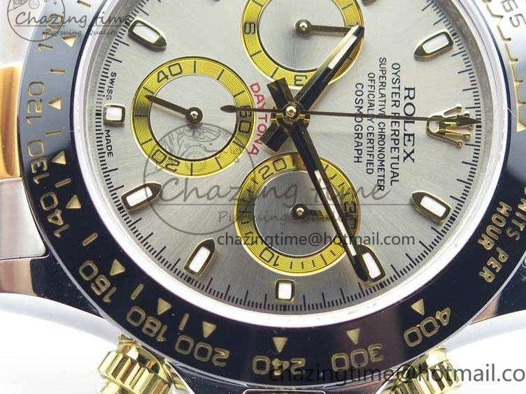 0402 WellDesigned Daytona SS YG Ceramic Bezel JH Best Edition Sliver Gray Dial On SS YG Bracelet A 3532